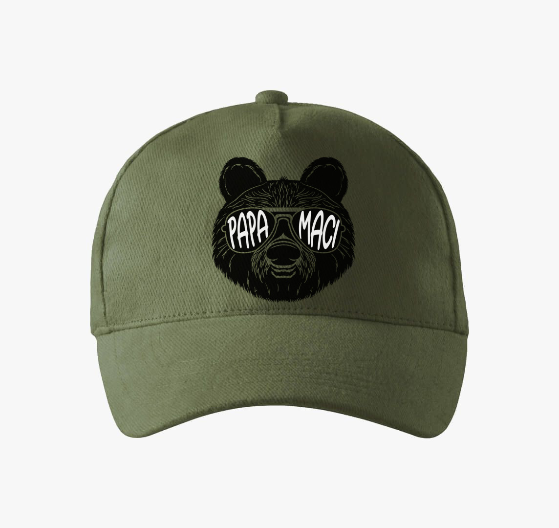 Papamaci medve fej, napszemüvegben — Khaki