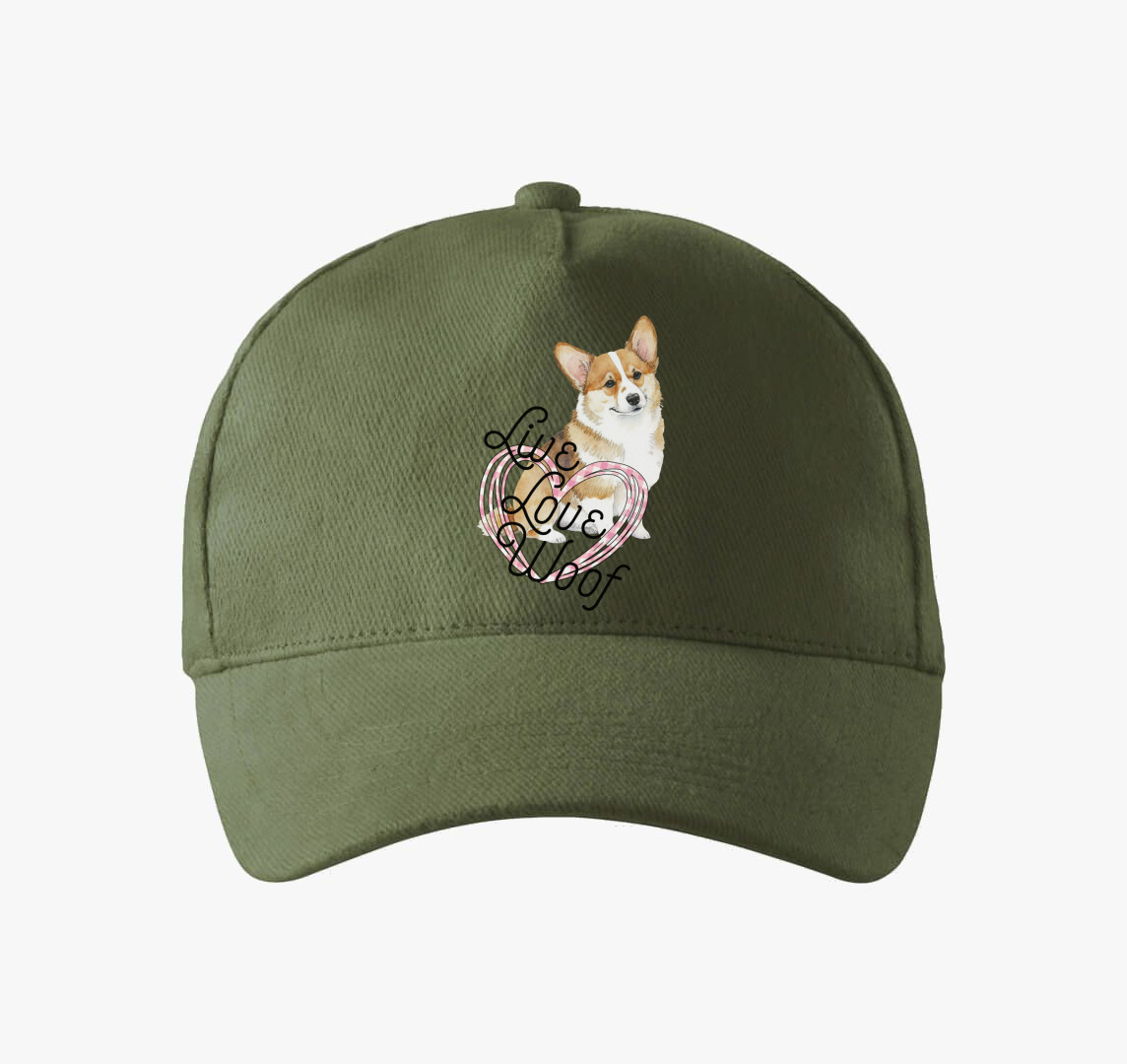 Corgi szivecskés baseball sapka — Khaki