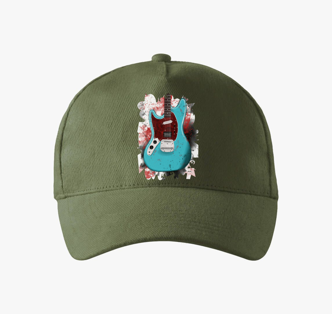 Kurt Cobain gitár baseball sapka — Khaki