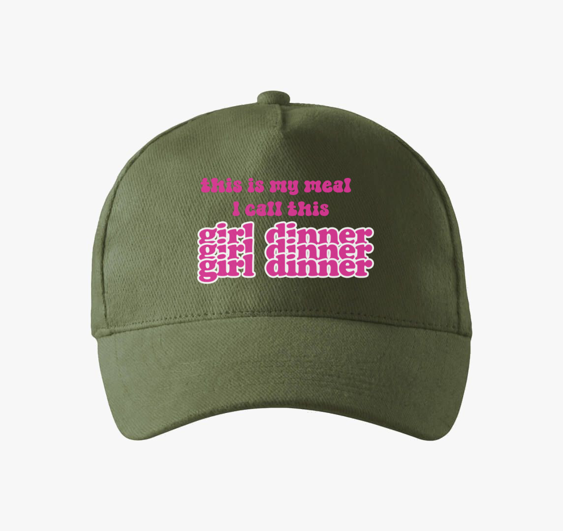 Girl dinner pink baseball sapka — Khaki