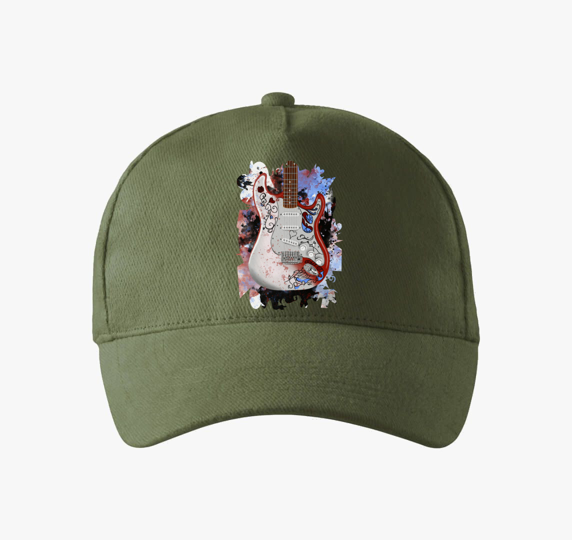 Jimi Hendrix gitár baseball sapka — Khaki