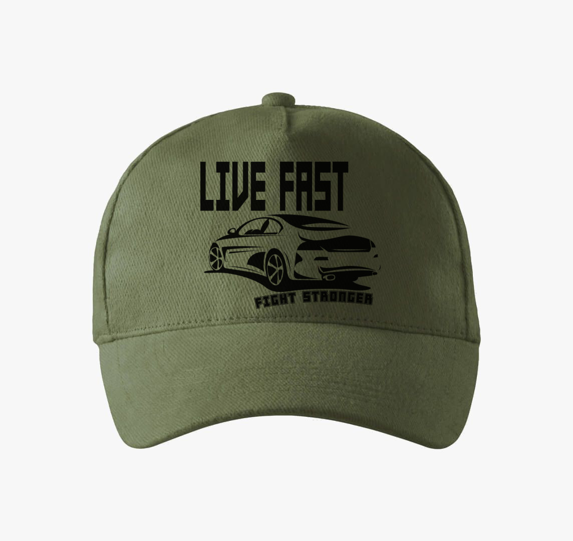 Live fast baseball sapka — Khaki