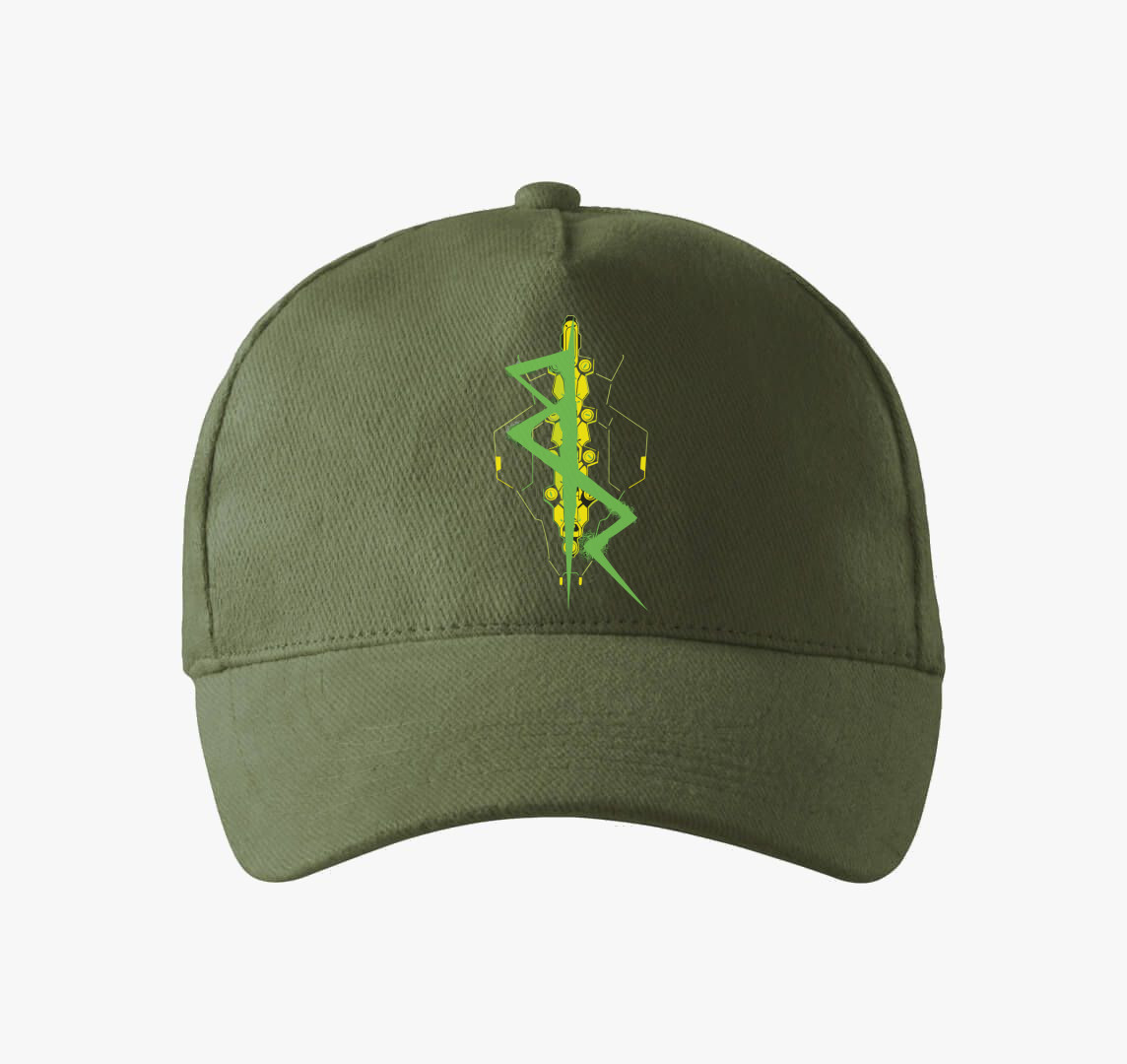 Cyberpunk art baseball sapka — Khaki