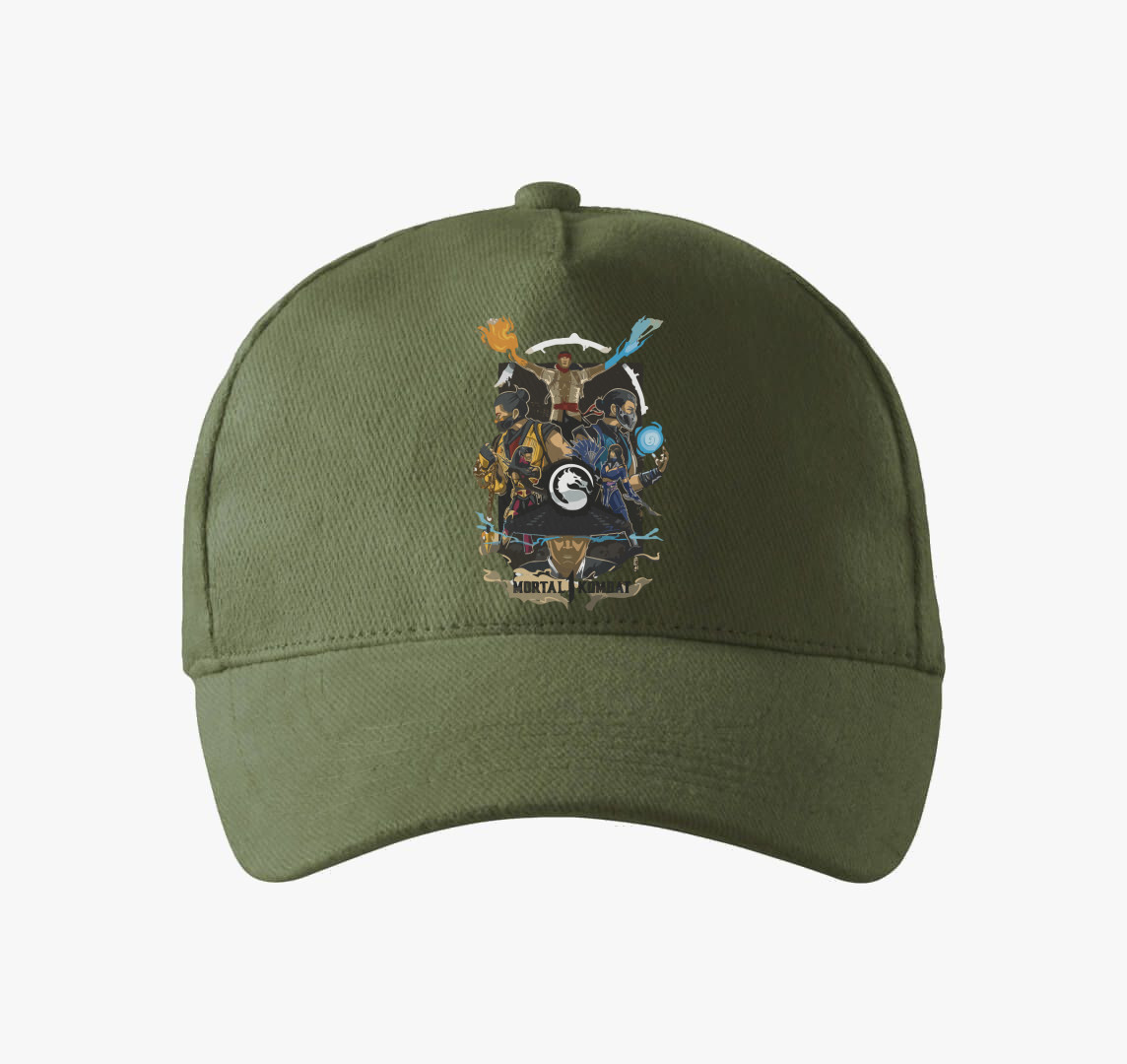 Mortal Kombat 1 characters cover baseball sapka — Khaki