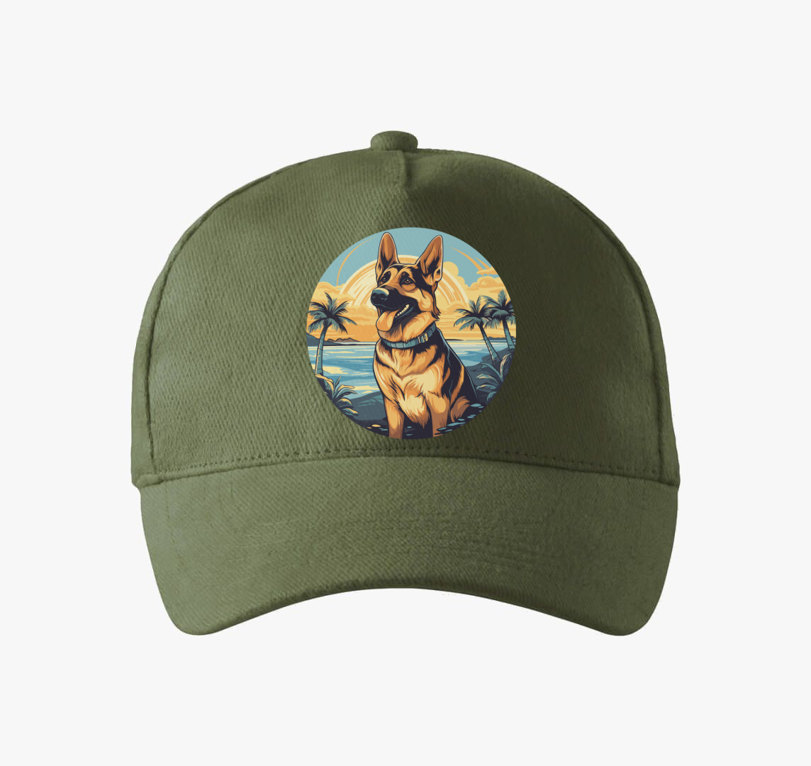 Németjuhász beach baseball sapka — Khaki