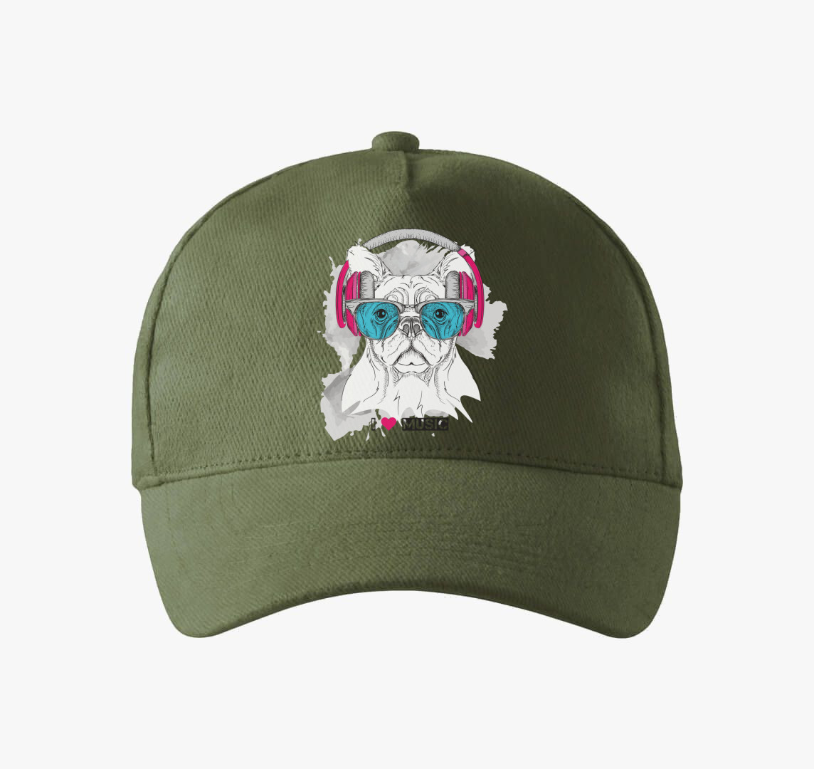 Frenchie music baseball sapka — Khaki