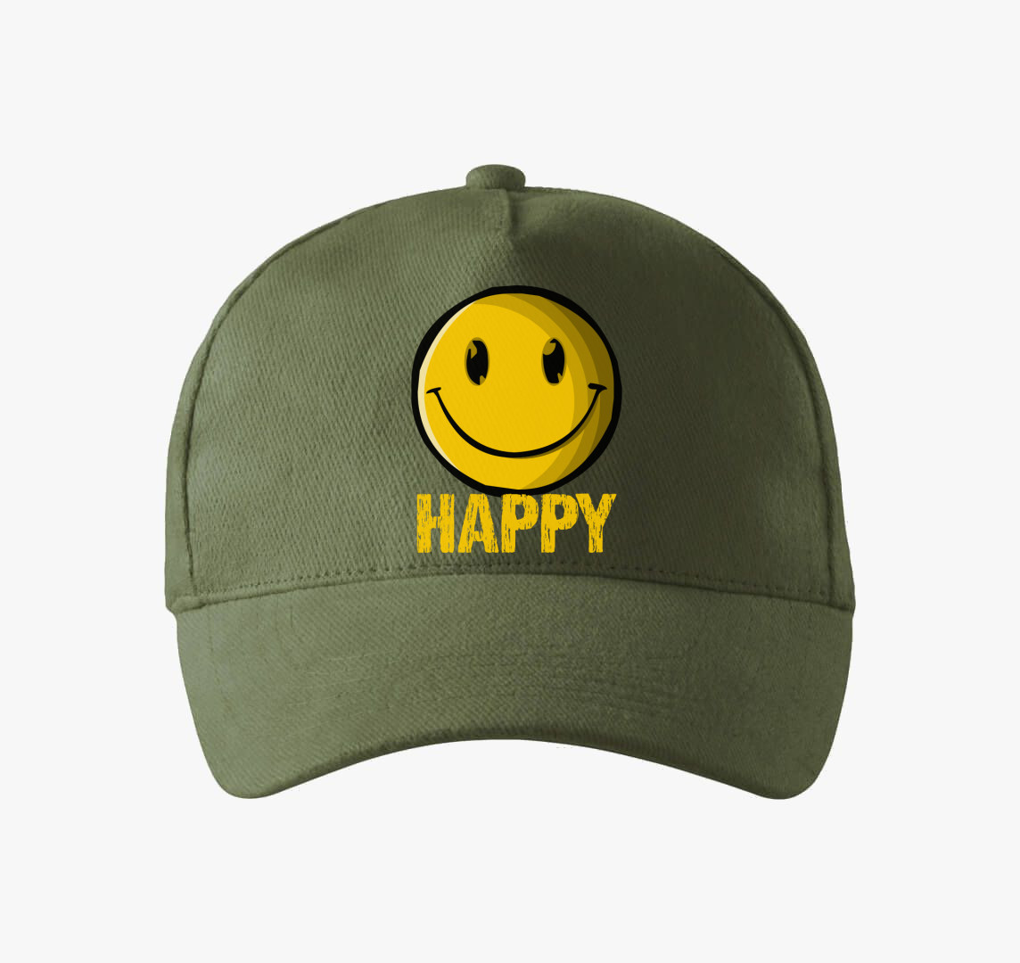 Boldog arcos baseball sapka — Khaki
