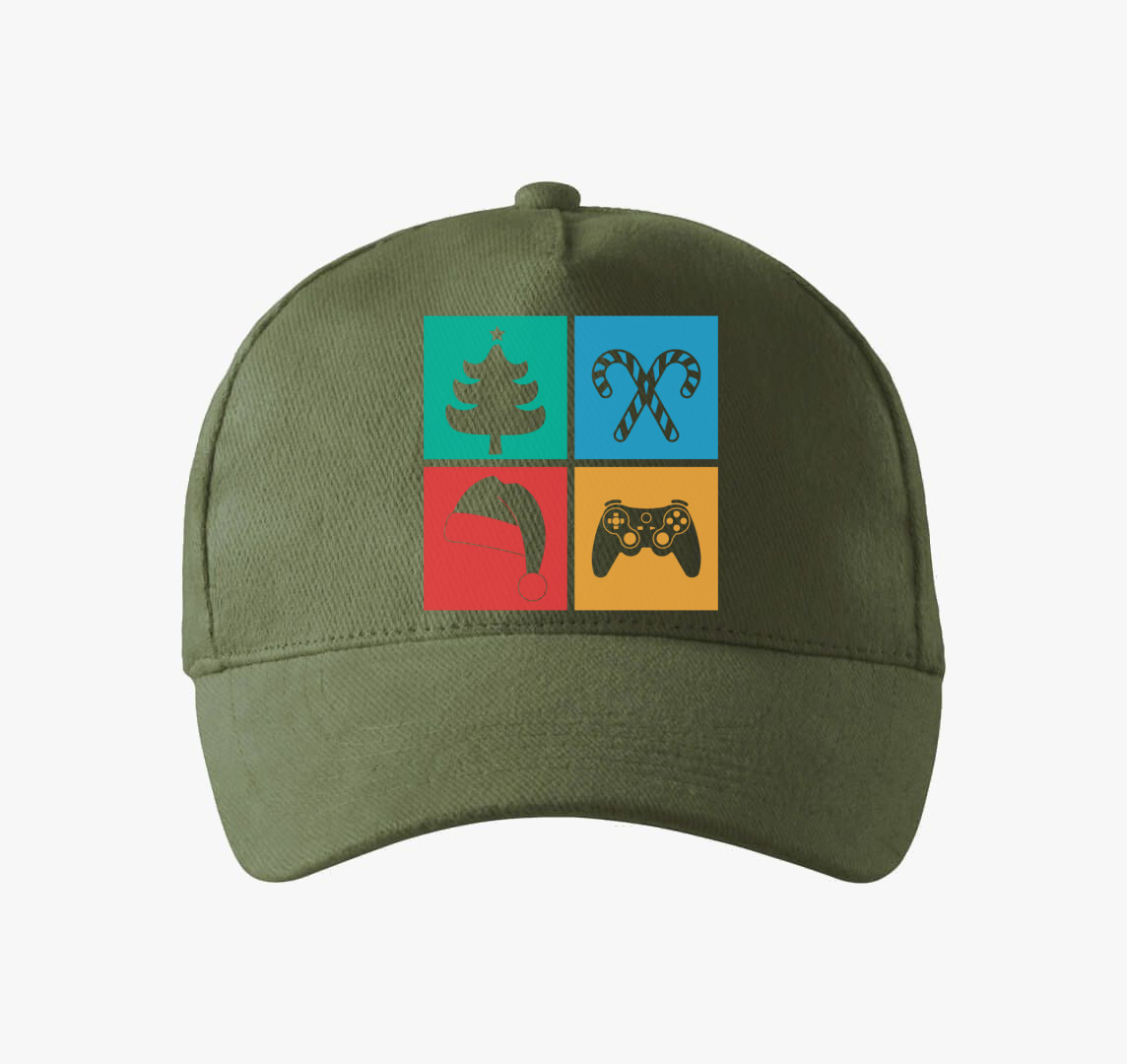 Gamer karácsonyos baseball sapka — Khaki
