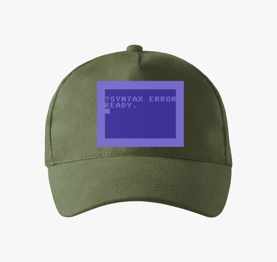 Commodore 64 (C64) baseball sapka - Syntax error — Khaki