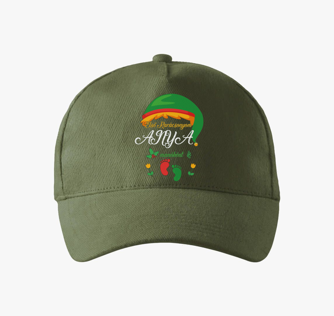 Karácsonyi anya manós baseball sapka — Khaki