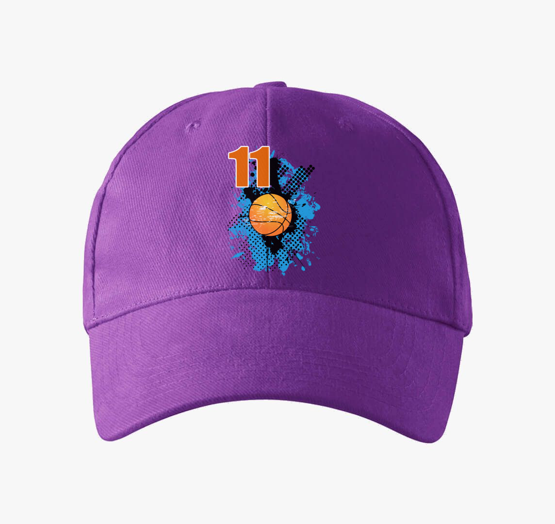 Kosárlabda szülinapi gyerek baseball sapka — Lila