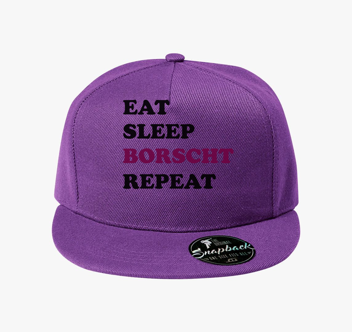 Eat Sleep Borscs baseball sapka — Lila
