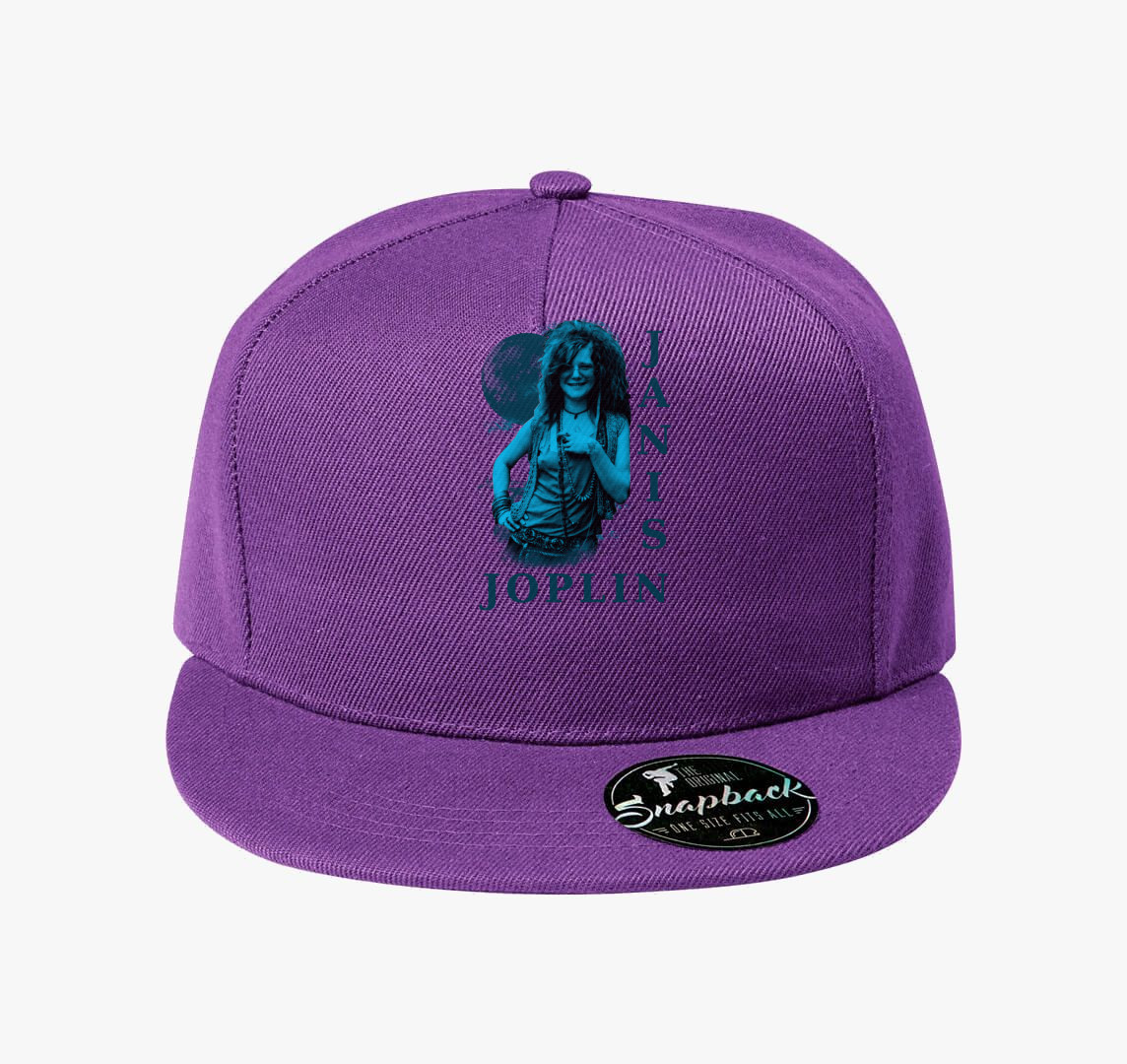 Janis Joplin kék portré baseball sapka — Lila