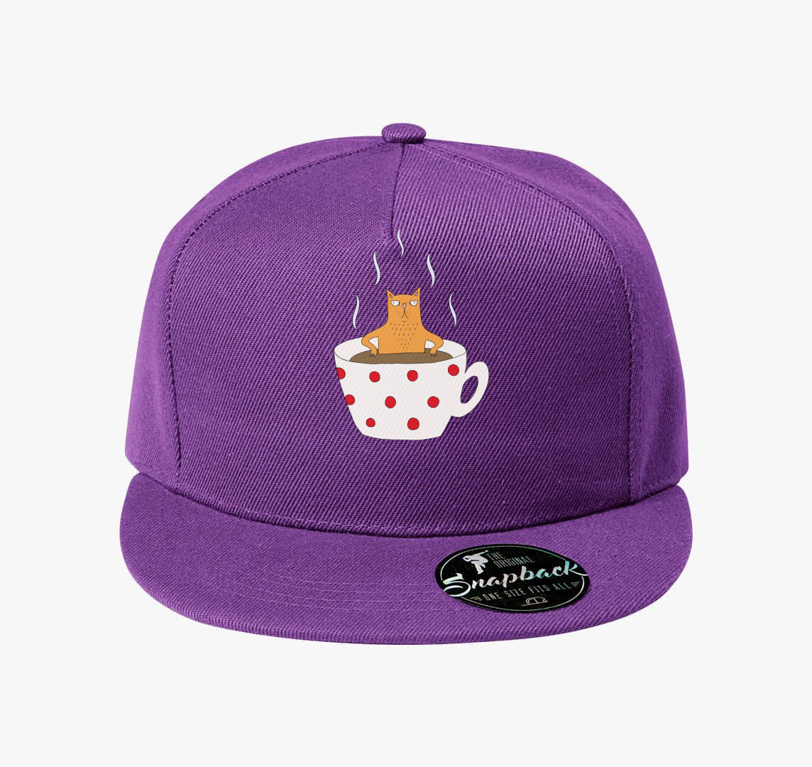 Mokkás vörös macska - baseball sapka — Lila