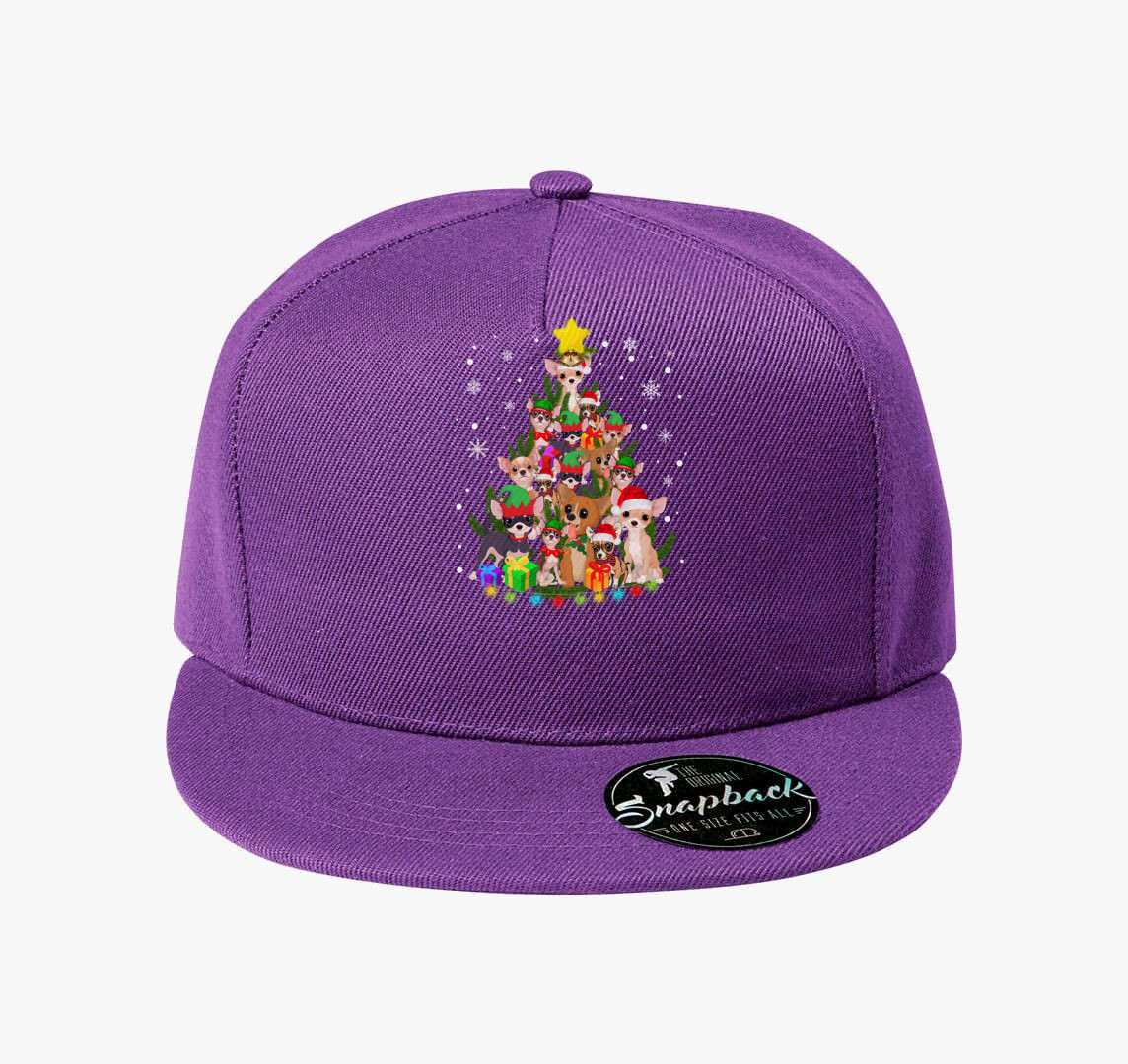 Chihuahua karácsonyfa baseball sapka — Lila