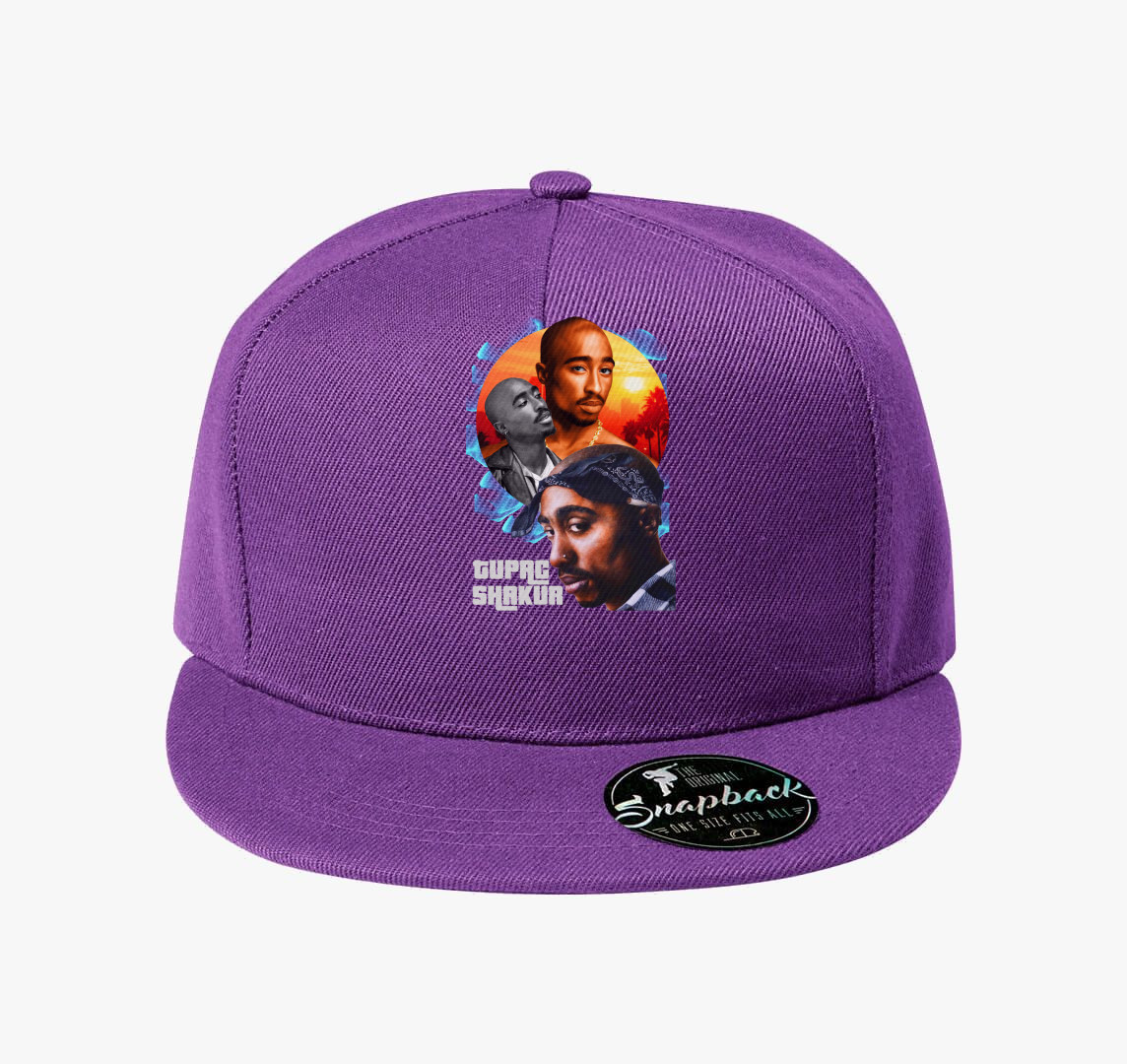 Tupac naplemente baseball sapka — Lila