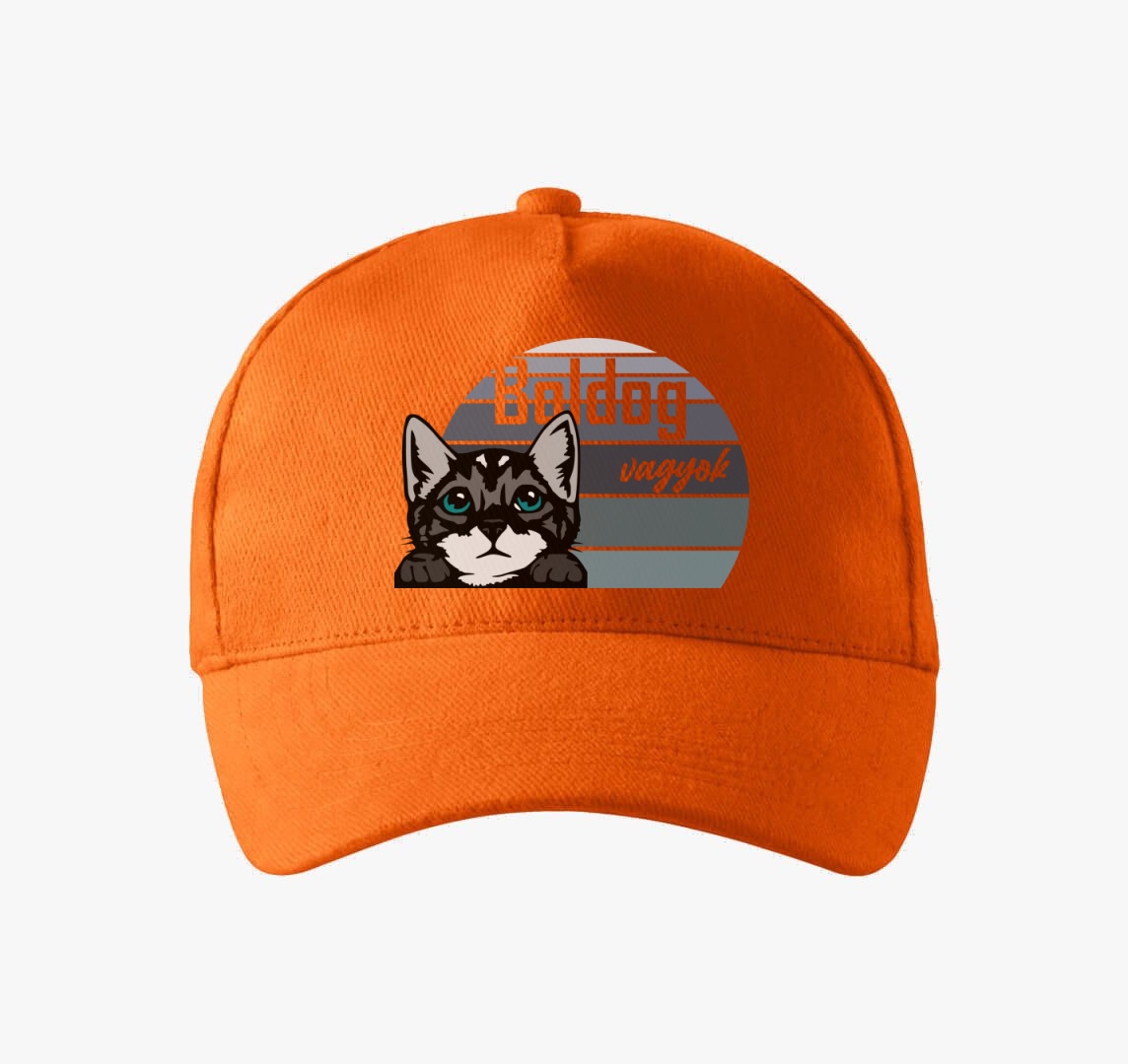 Macska mintás baseball sapka — Narancs