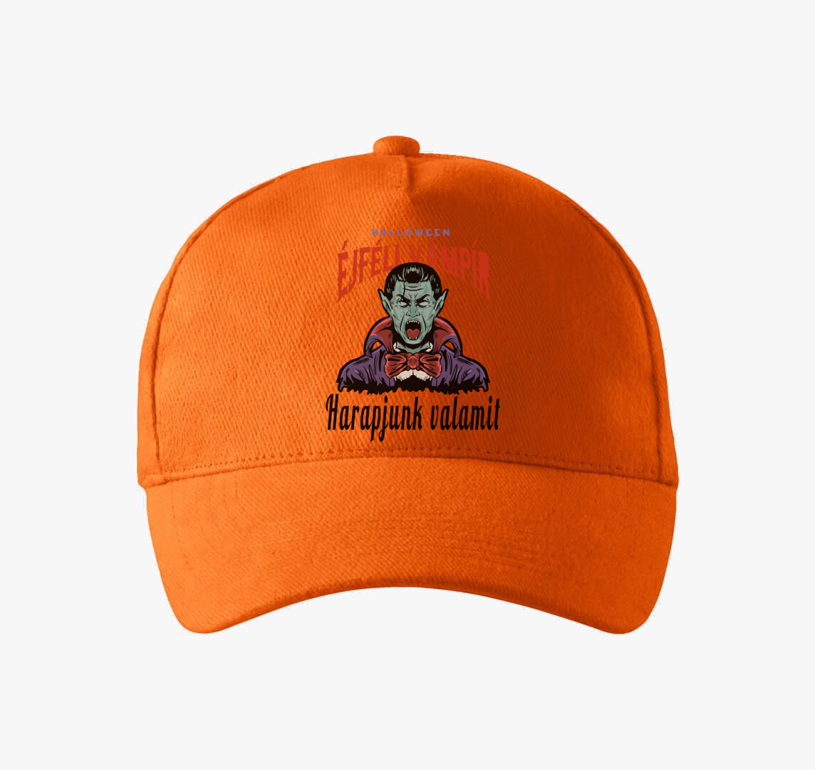 Éjféli vámpír halloweeni baseball sapka — Narancs