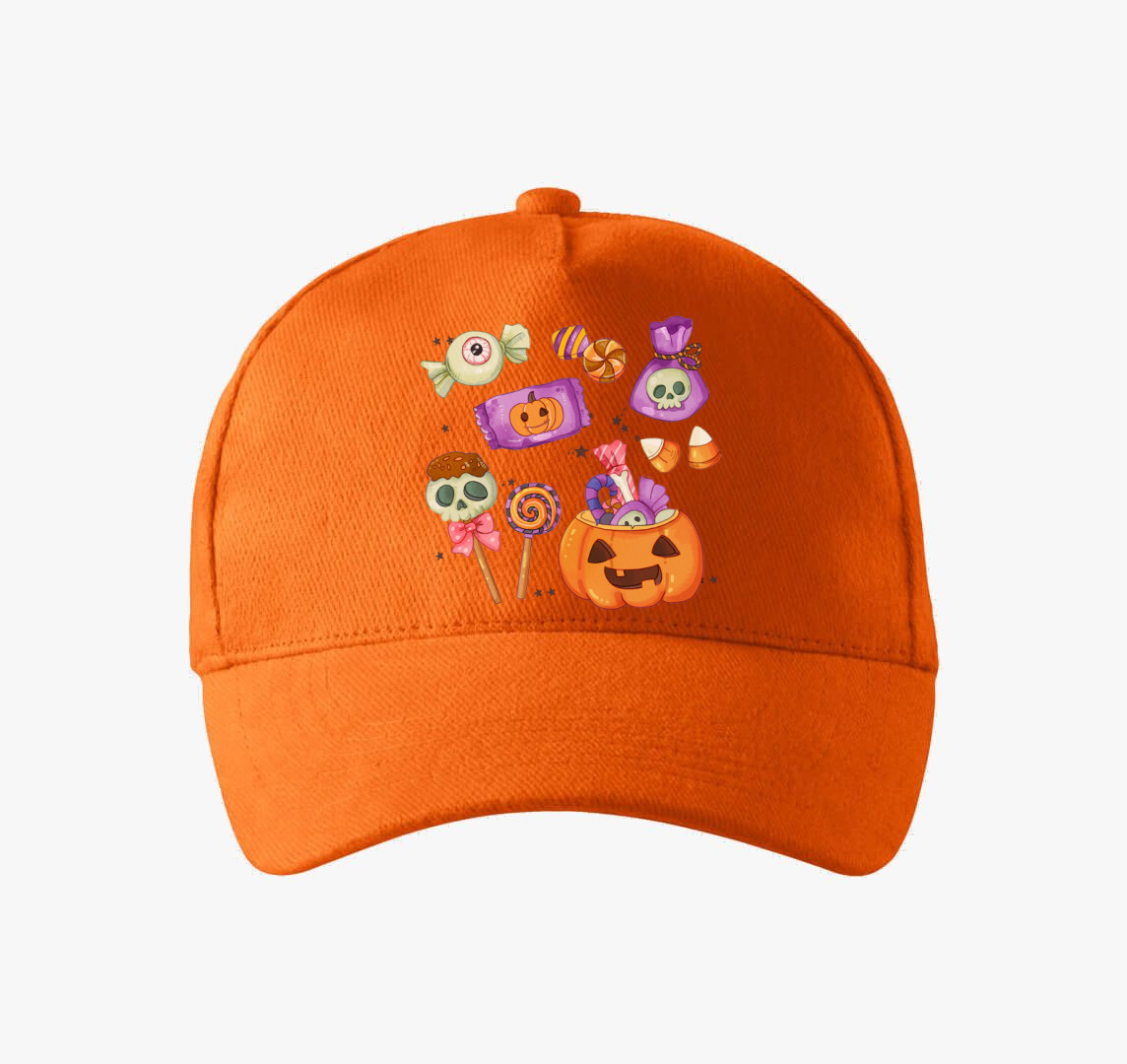Halloween cukorka baseball sapka — Narancs