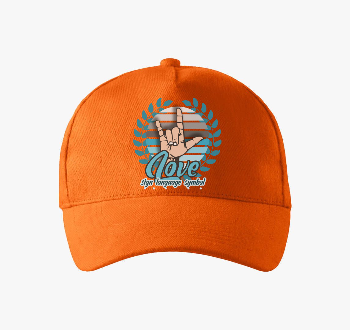 Jelbeszéd LOVE baseball sapka — Narancs