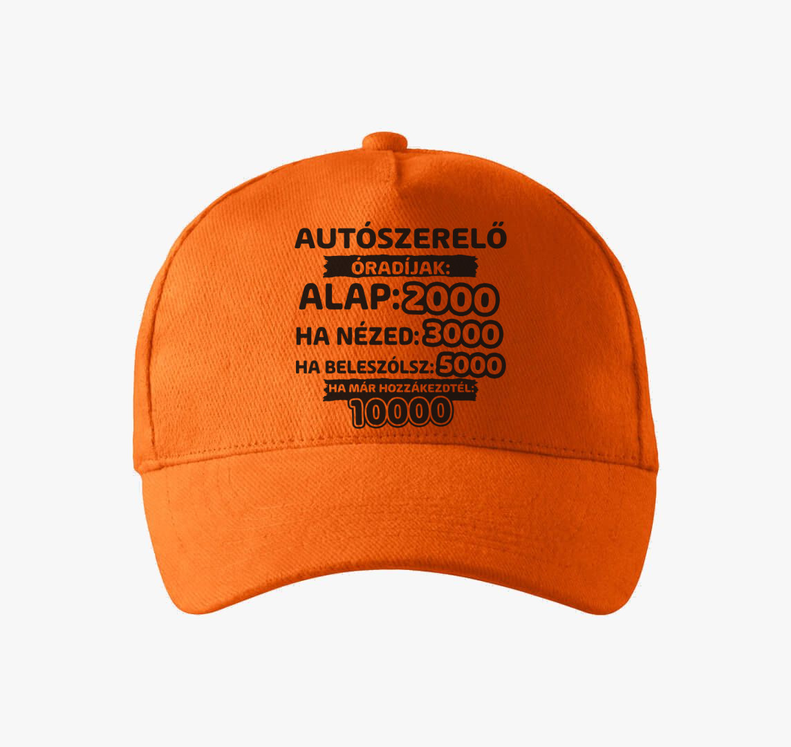 Autószerelő óradíjak munka baseball sapka — Narancs