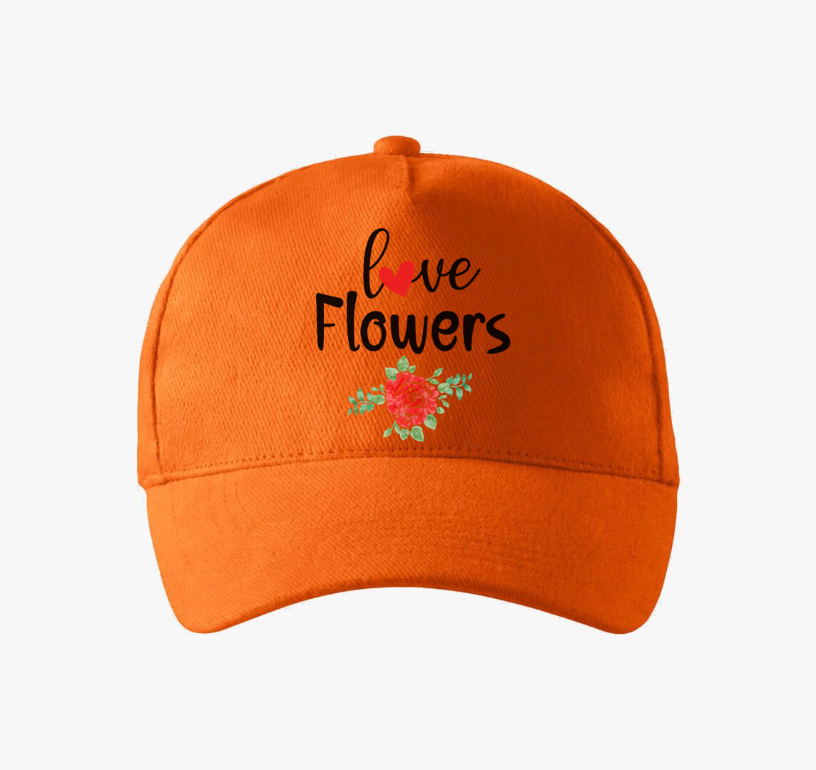 Love Flowers baseball sapka — Narancs