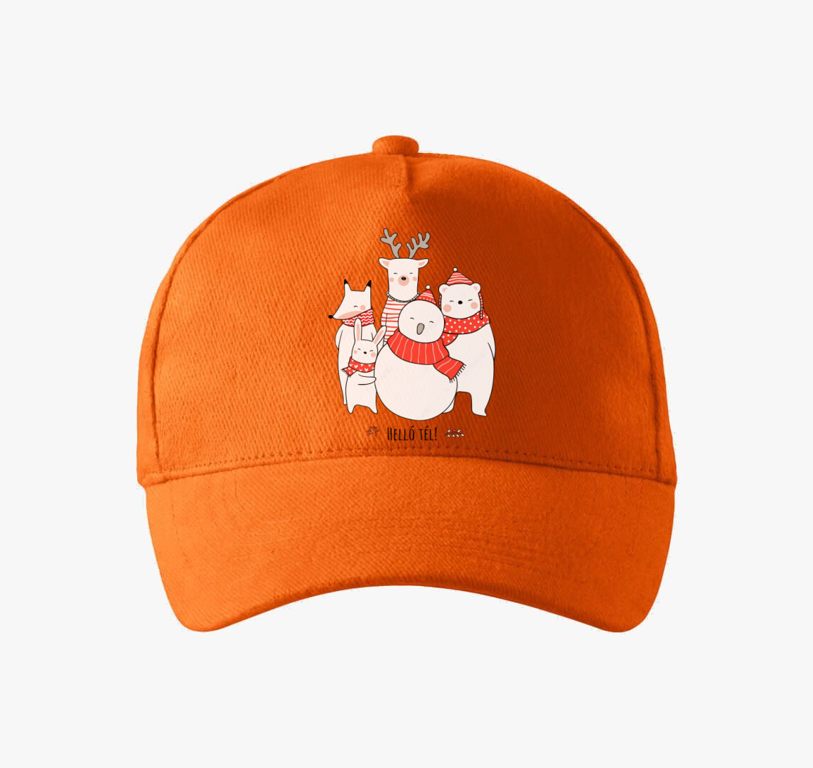 Cuki karácsonyi állatkás baseball sapka — Narancs