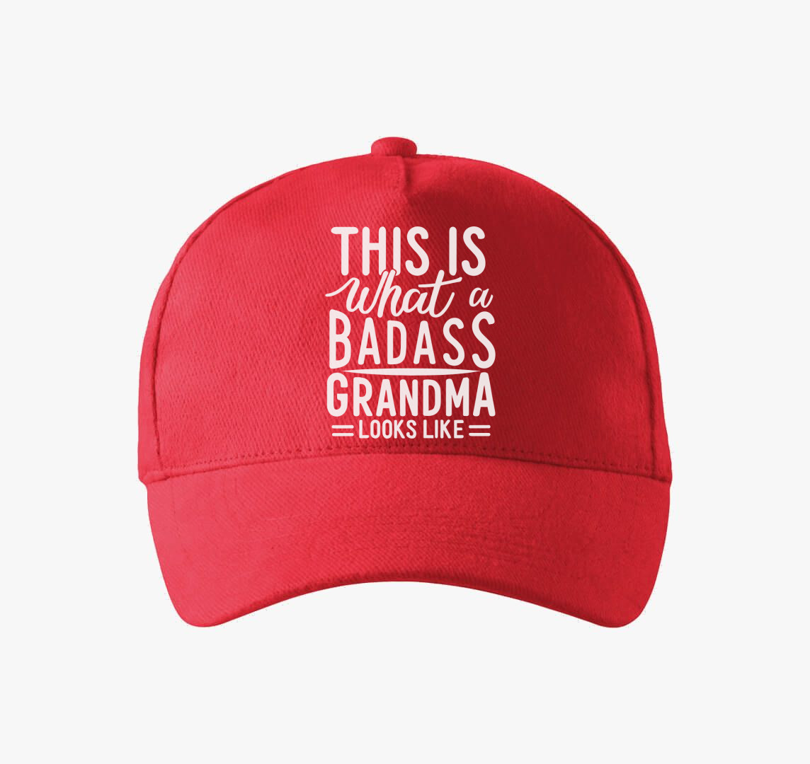 Badass Grandma look baseball sapka — Piros