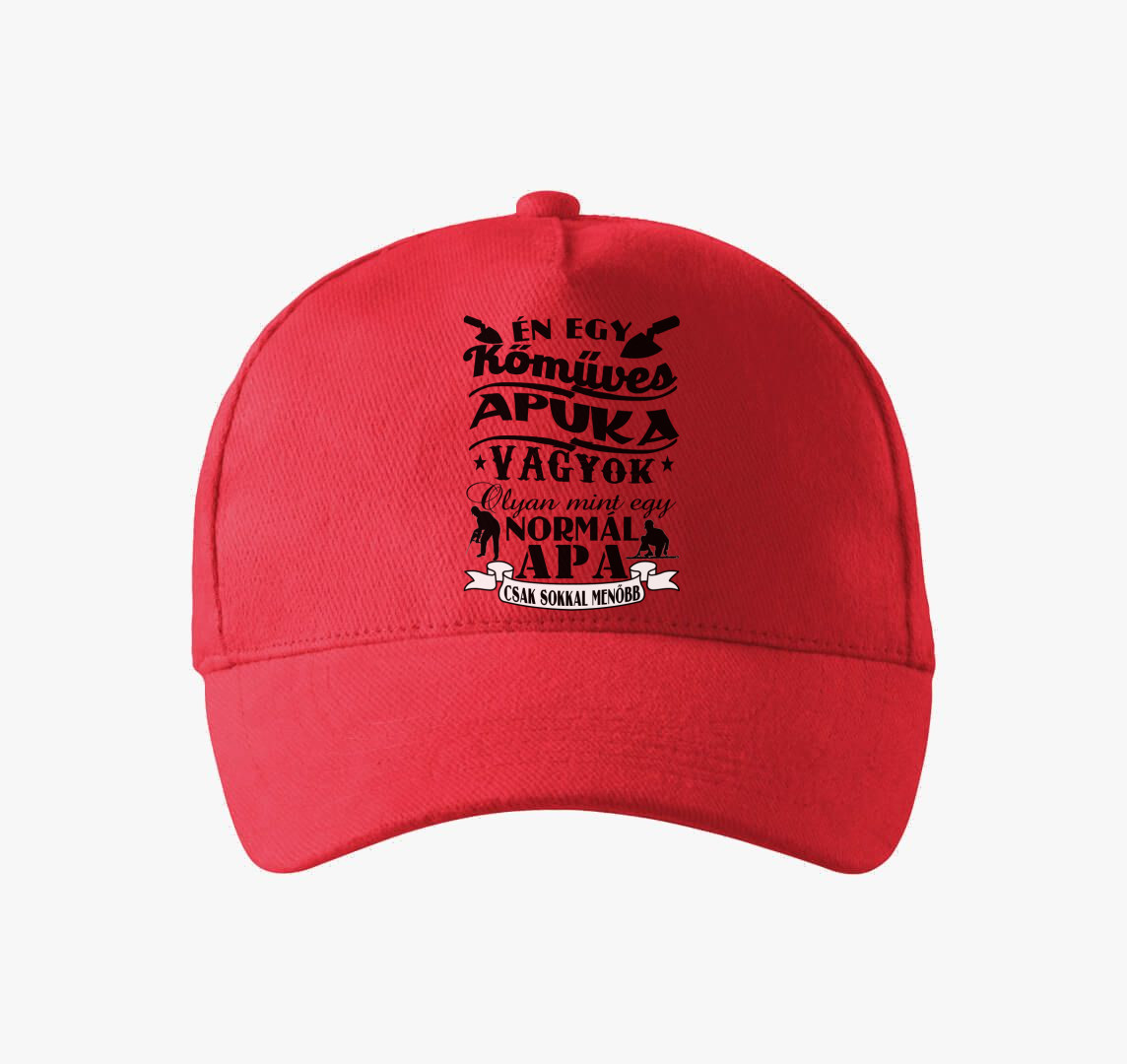 Kőműves apuka baseball sapka — Piros