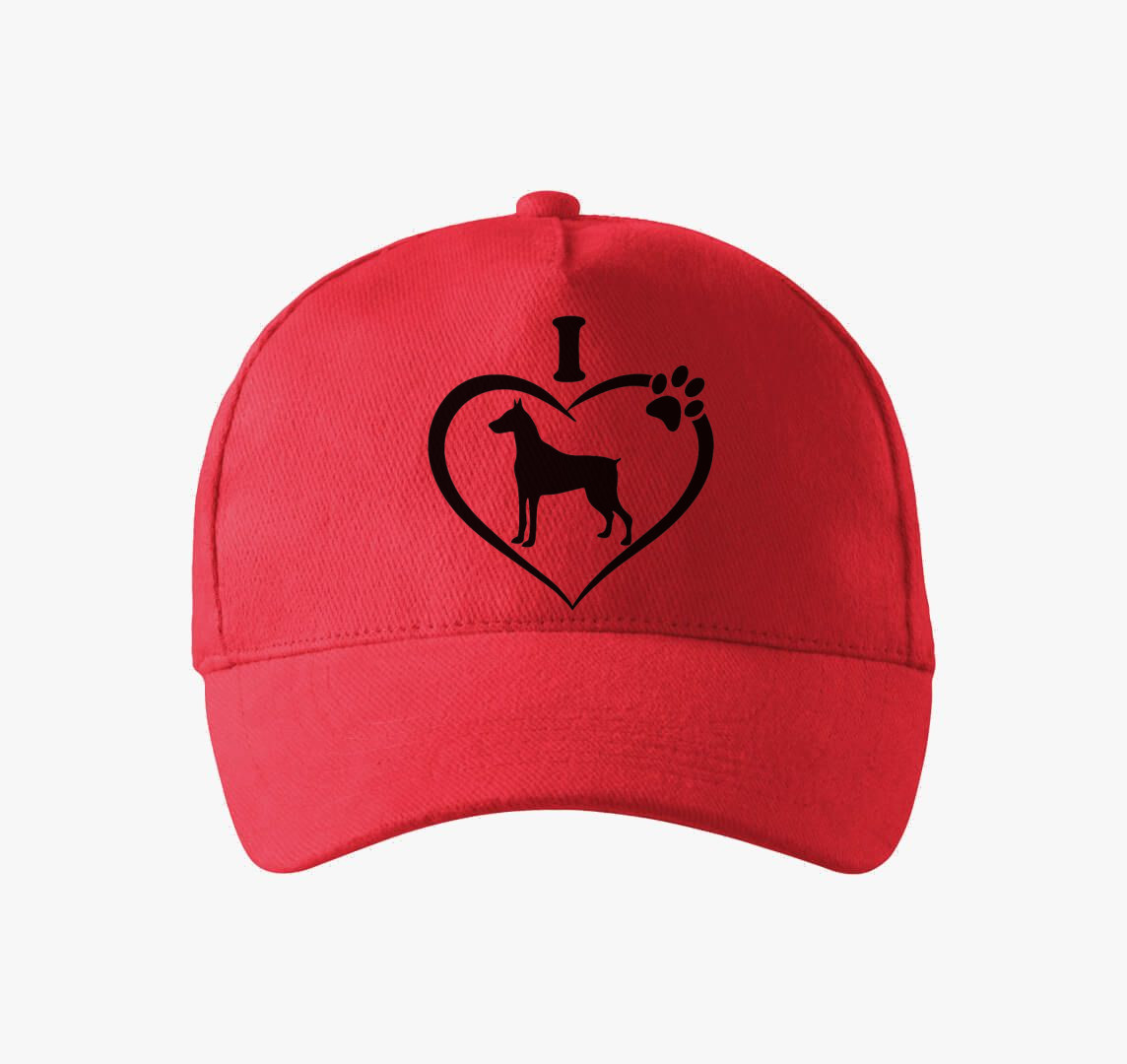 Dobermann baseball sapka — Piros