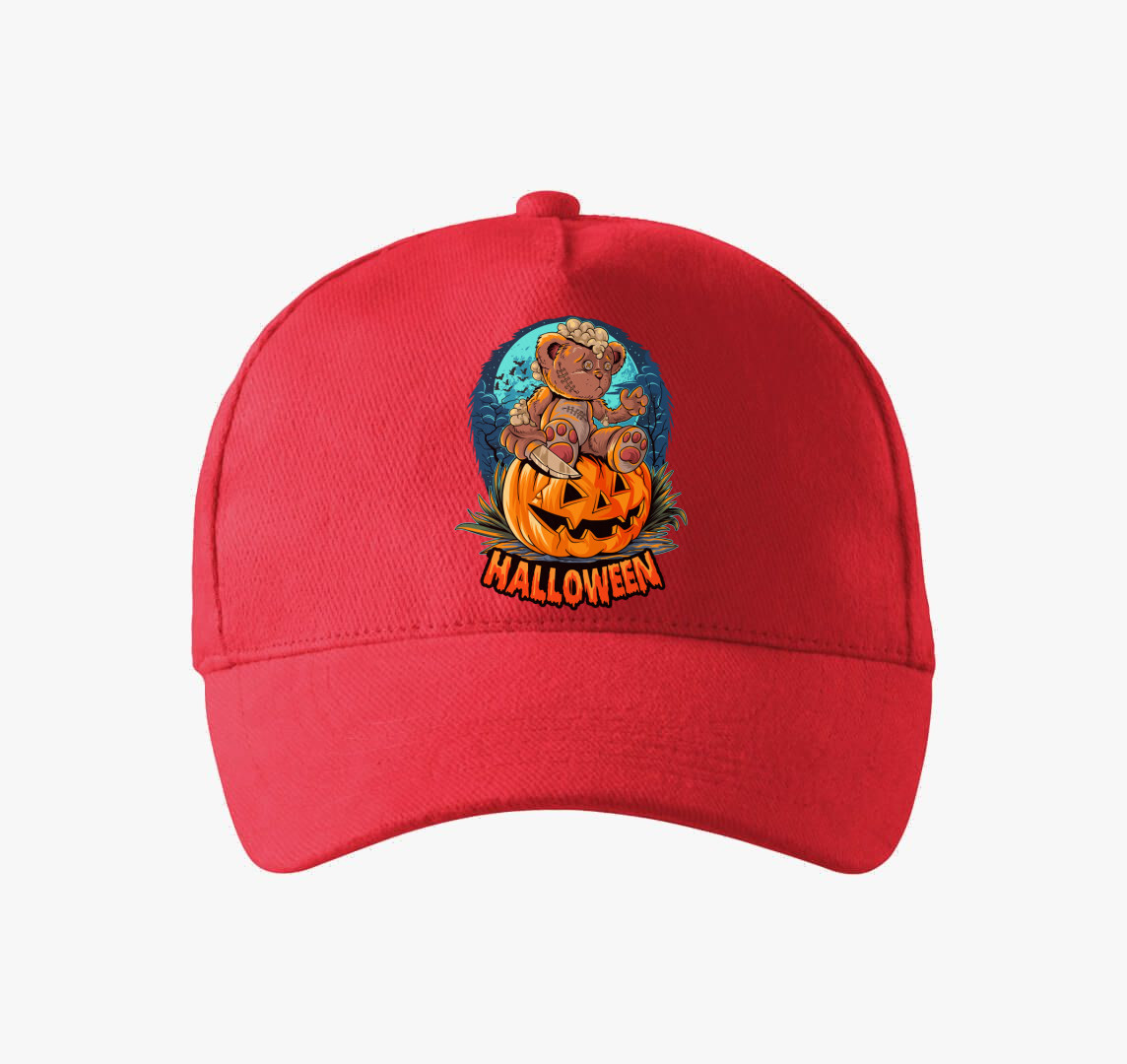 Teddy macis halloweeni baseball sapka — Piros