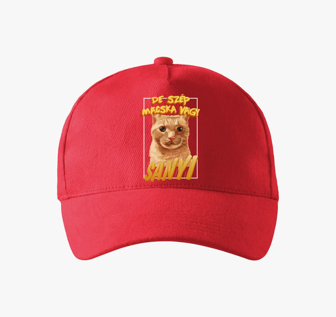 De szép macska vagy Sanyi baseball sapka — Piros