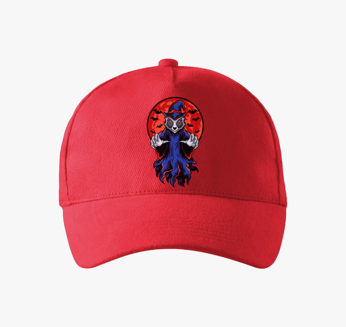 Mosómedve mágus baseball sapka — Piros