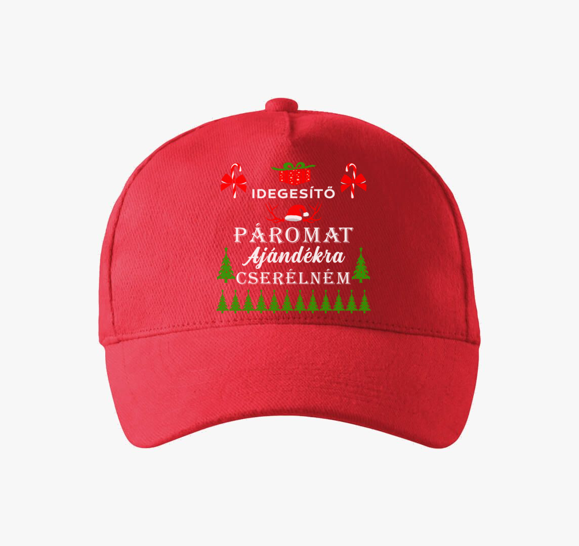 Idegesítő páromat ajándékra cserélném karácsonyi baseball sapka — Piros