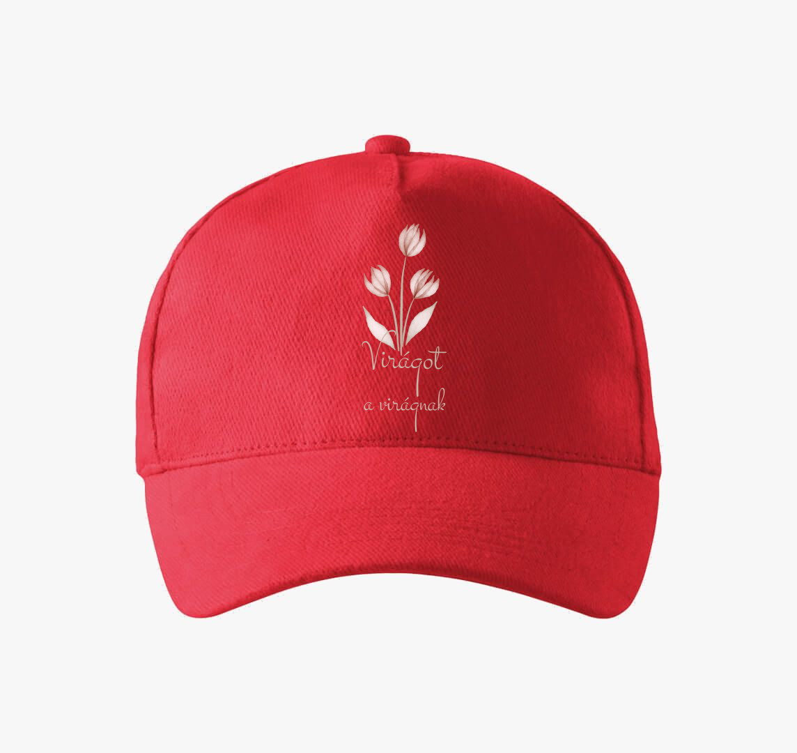 Virágot a virágnak (világos design) baseball sapka — Piros