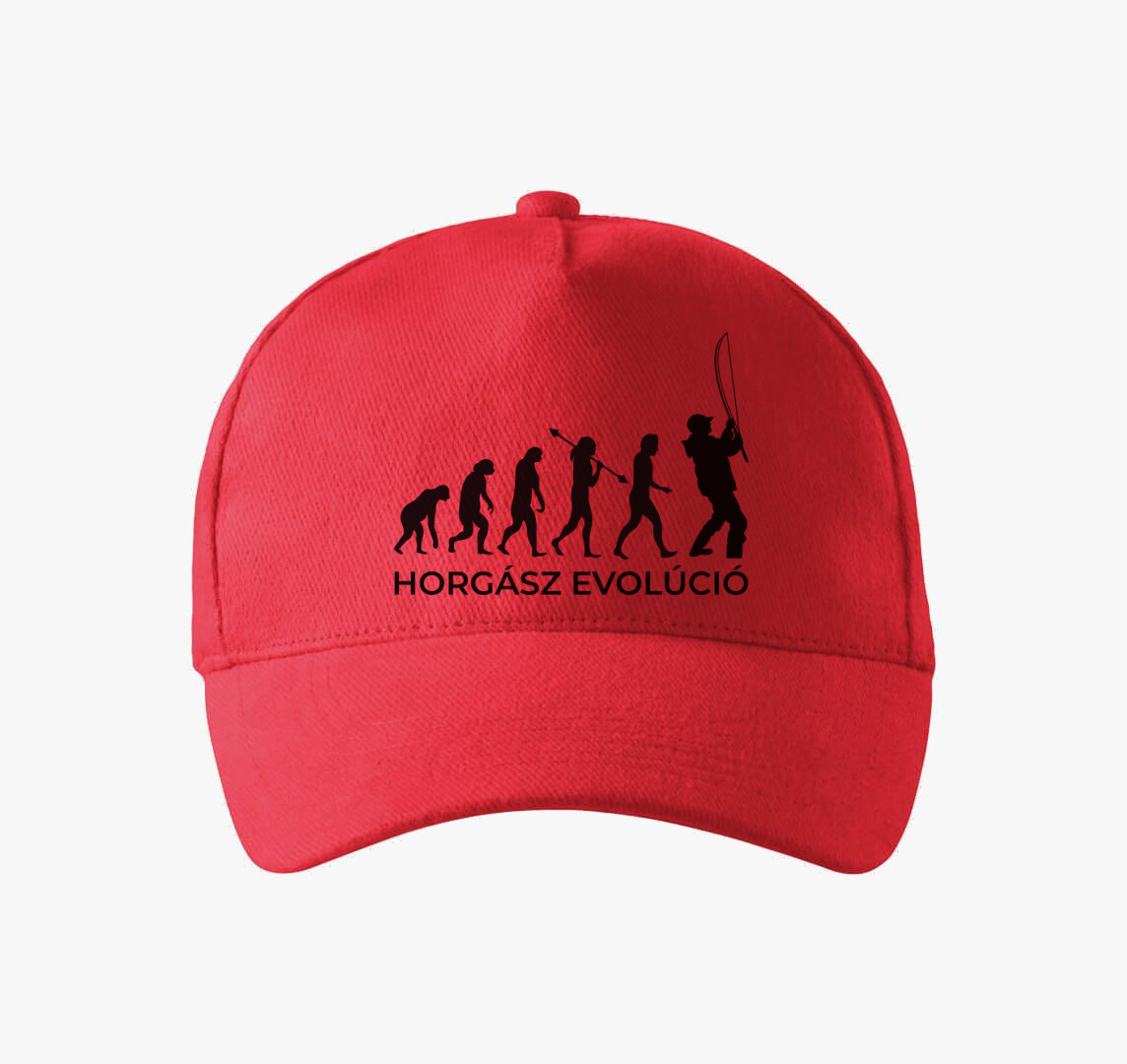 Horgász evolúció baseball sapka — Piros