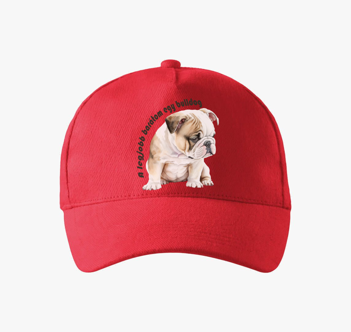 A legjobb barátom egy bulldog baseball sapka — Piros