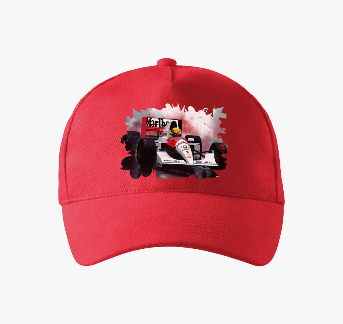 Ayrton Senna baseball sapka — Piros