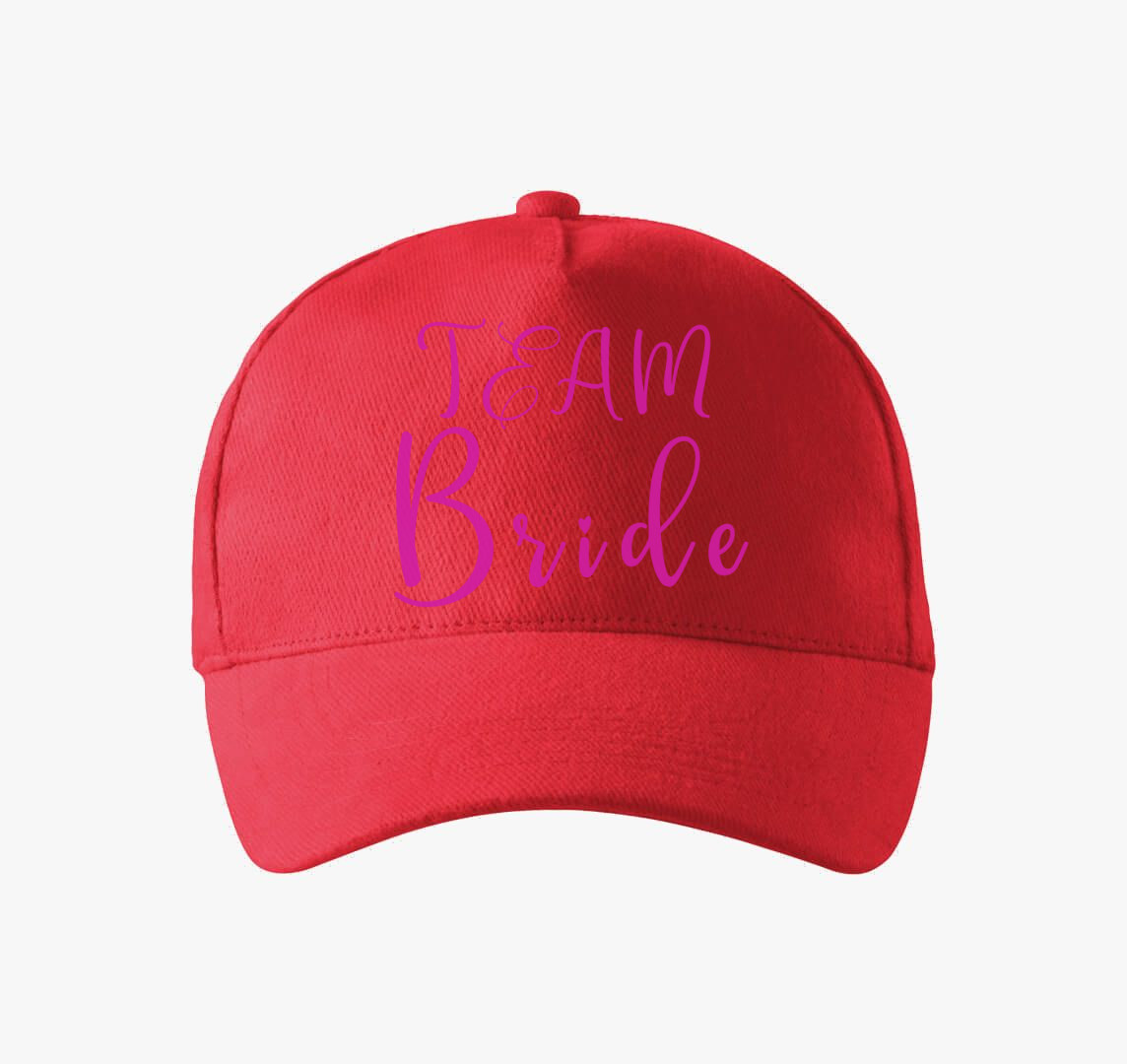 TEAM Bride pink szivecske baseball sapka — Piros