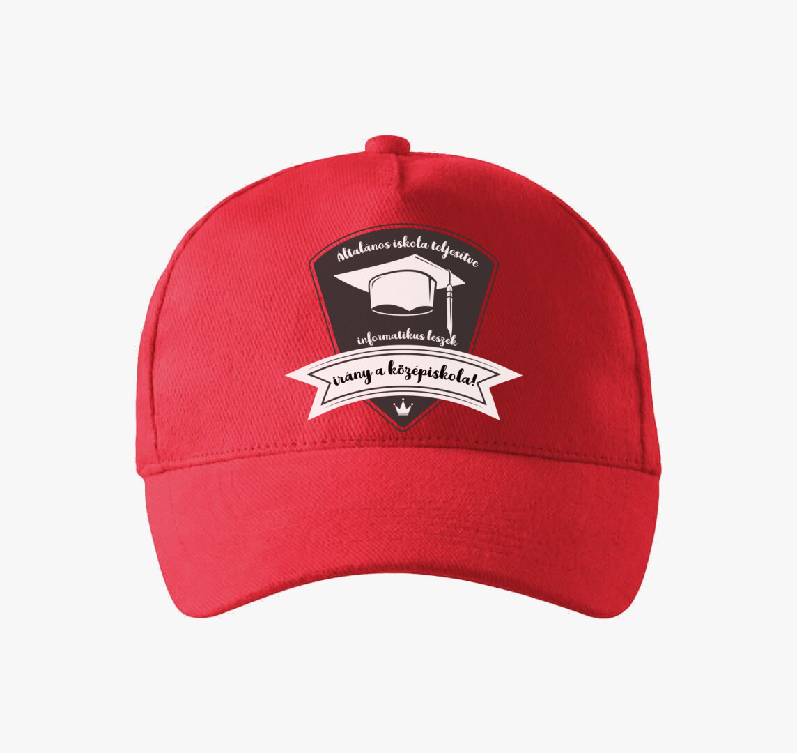 Informatikus középiskola baseball sapka — Piros