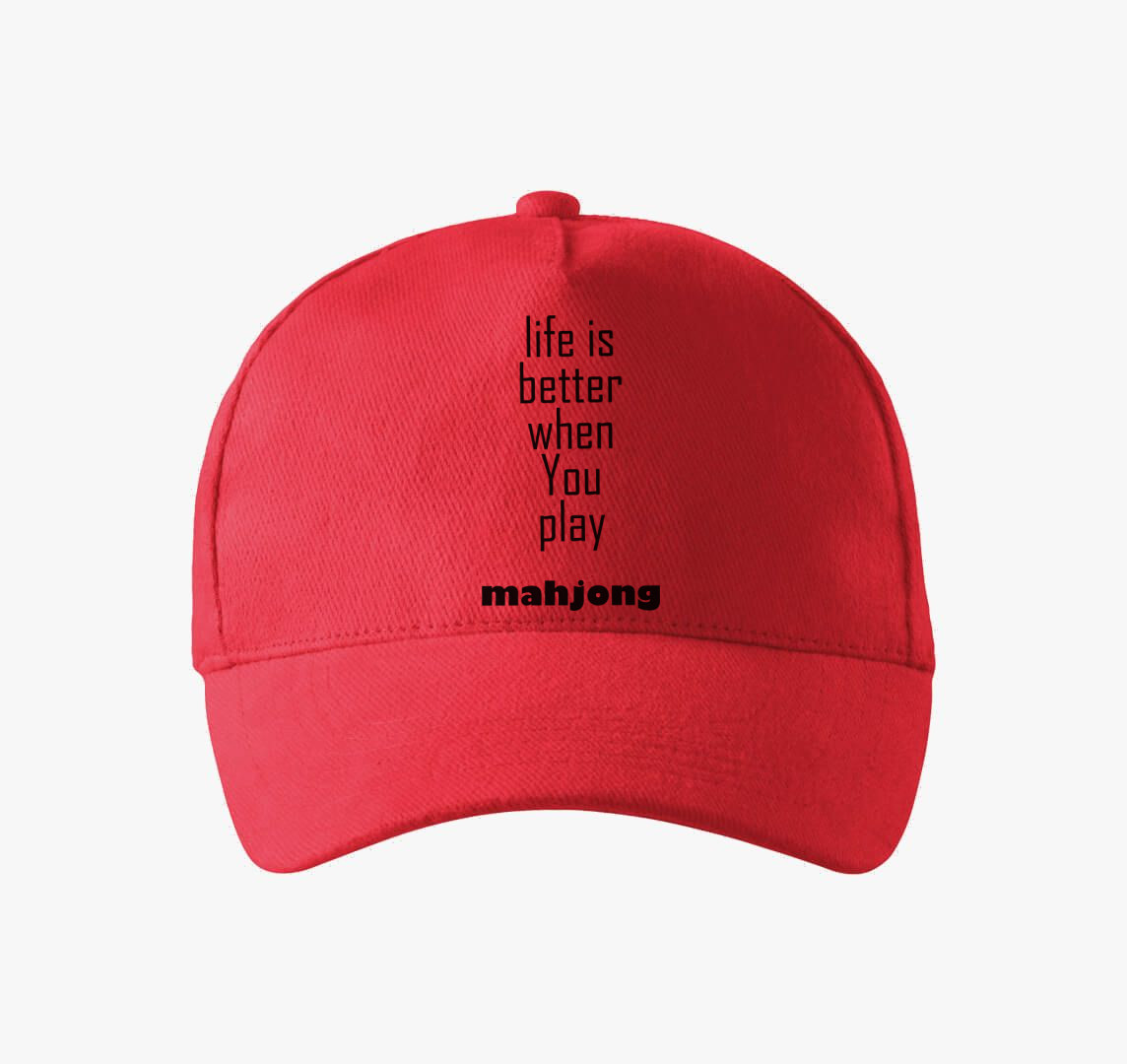 Mahjong baseball sapka — Piros