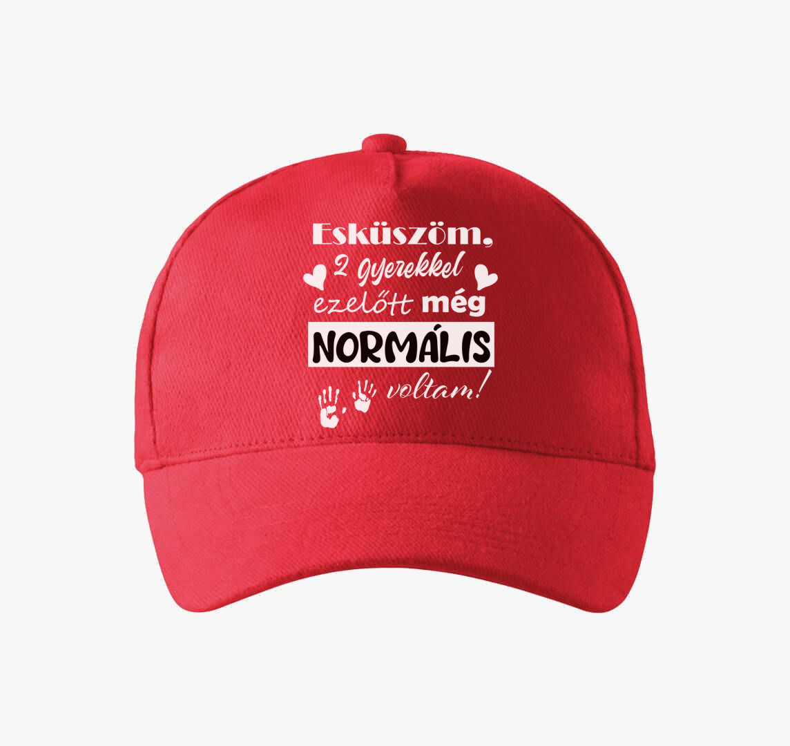 Esküszöm 2 gyerekkel ezelőtt, normális voltam baseball sapka — Piros