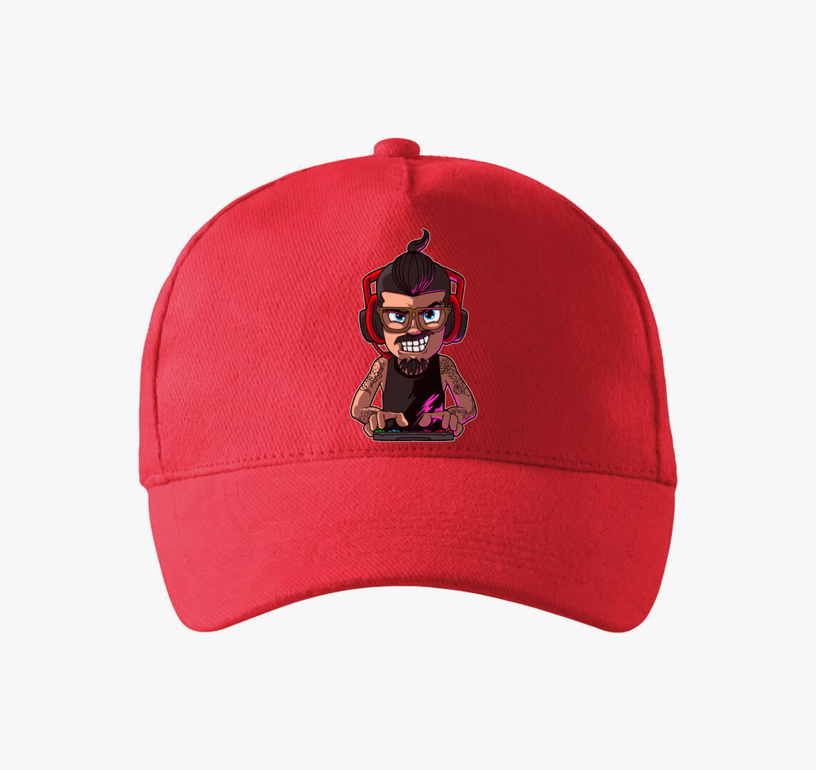 Gamer face baseball sapka — Piros
