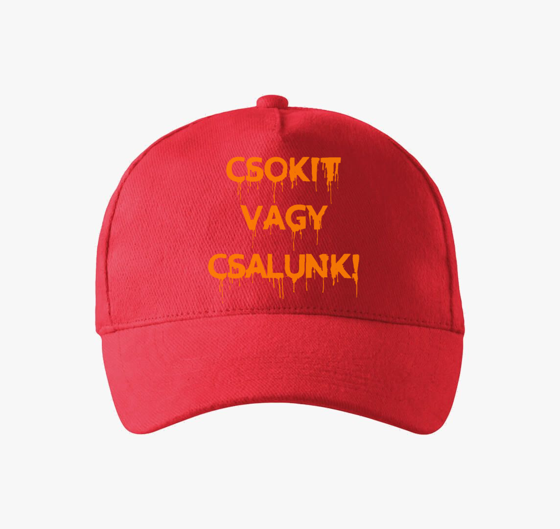 Csokitvagycsalunk baseball sapka — Piros