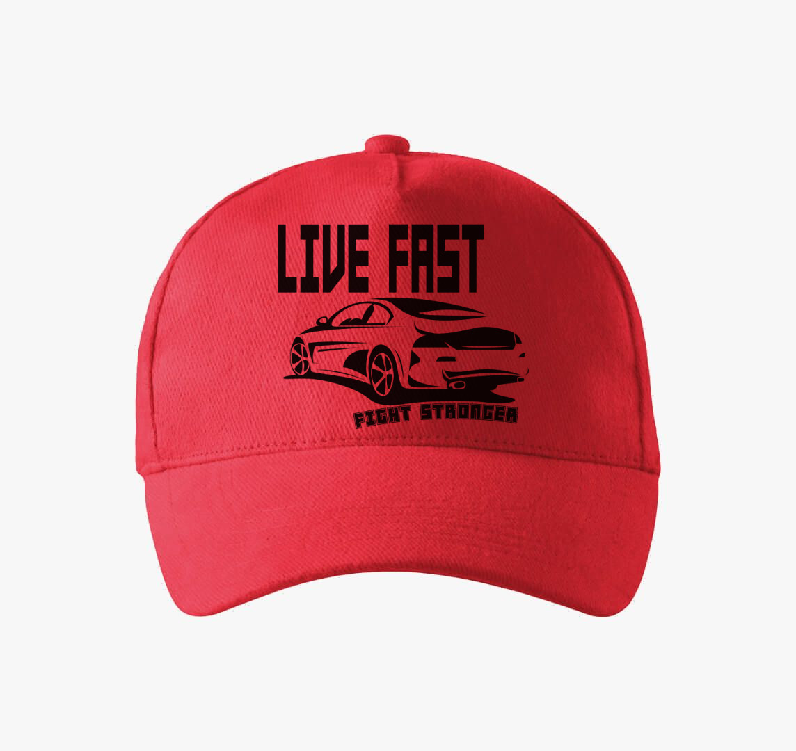 Live fast baseball sapka — Piros