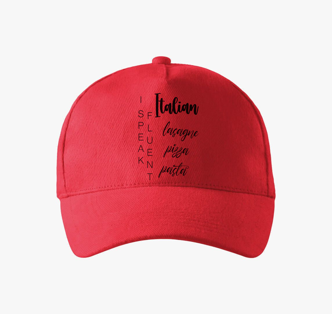 Fluent italian pizza baseball sapka — Piros