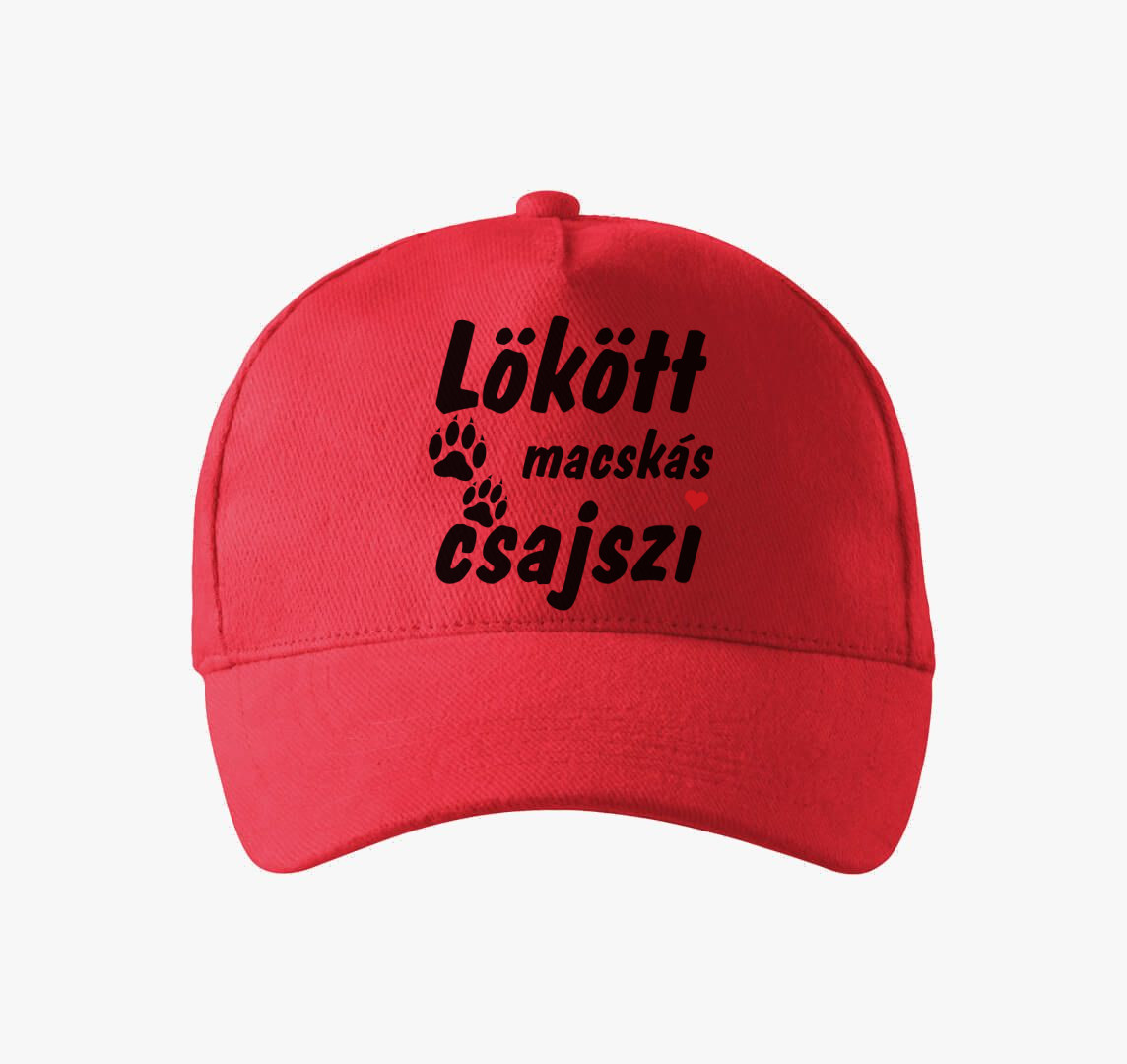 Lökött macskás csajszi baseball sapka — Piros