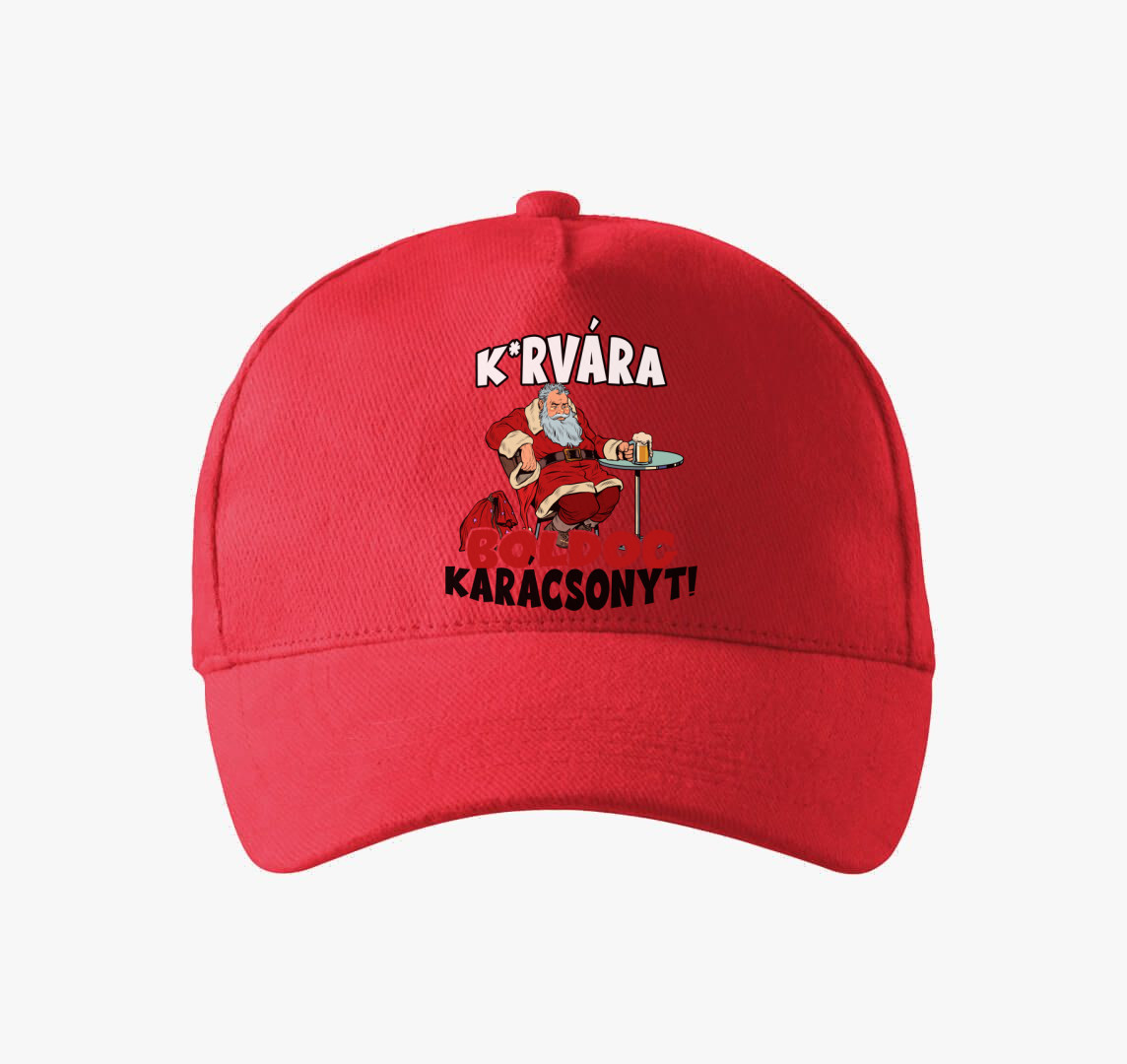 K*rvára boldog karácsonyt baseball sapka — Piros