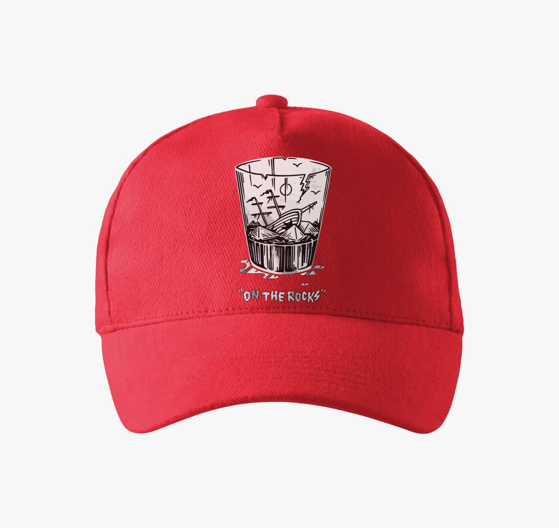 On the rocks baseball sapka — Piros