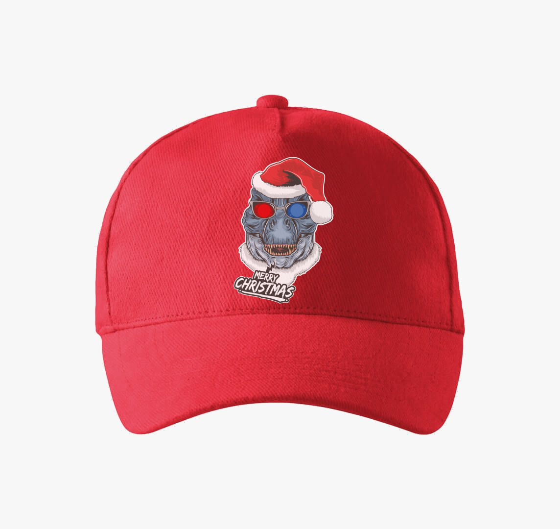 Szörnyis karácsonyi baseball sapka — Piros